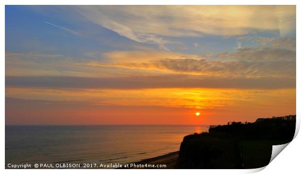 Sunrise over cromer print Print by PAUL OLBISON