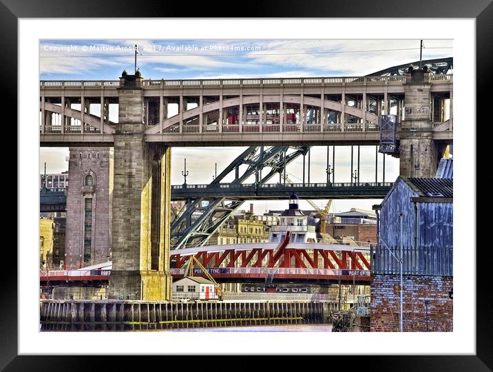 Newcastle upon Tyne Bridgescape Framed Mounted Print by Martyn Arnold