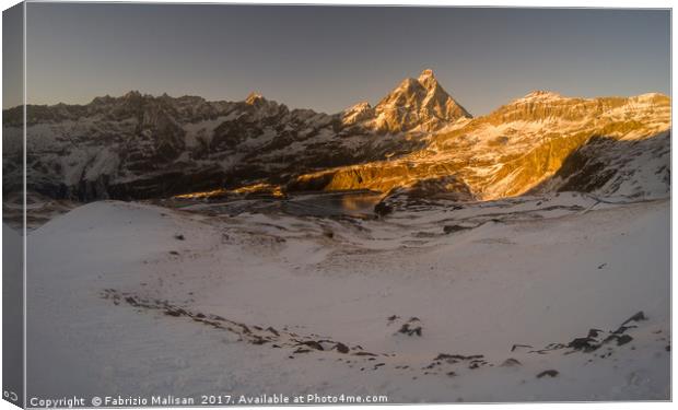 The Sun Sets Over The Matterhorn Mont Cervin Canvas Print by Fabrizio Malisan