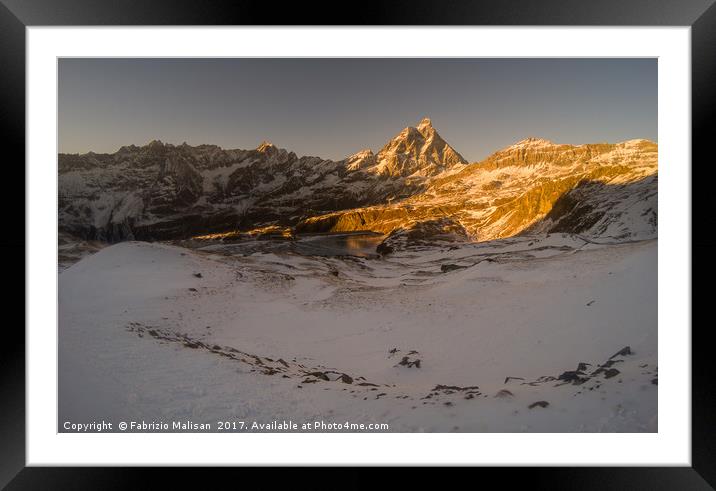 The Sun Sets Over The Matterhorn Mont Cervin Framed Mounted Print by Fabrizio Malisan