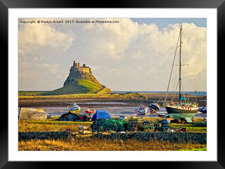 Holy Island and Lindisfarne Castle Framed Mounted Print by Martyn Arnold