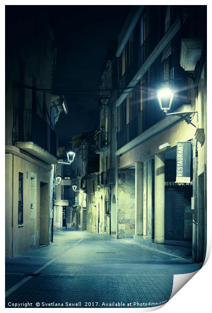 Night Street Print by Svetlana Sewell