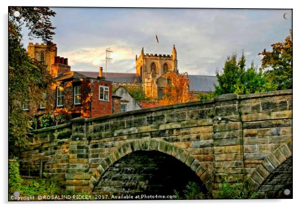 "Evening light over Ripon Cathedral" Acrylic by ROS RIDLEY