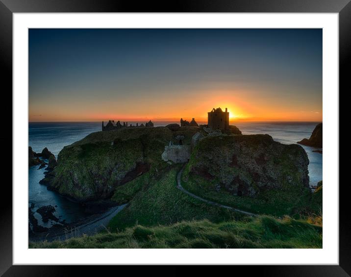 Dunnottar Castle at sunrise.                       Framed Mounted Print by Tommy Dickson