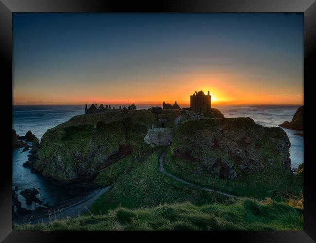 Dunnottar Castle at sunrise.                       Framed Print by Tommy Dickson