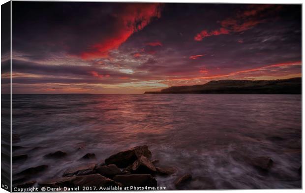 Kimmeridge Bay Sunset, Isle Of Purbeck, Dorset Canvas Print by Derek Daniel