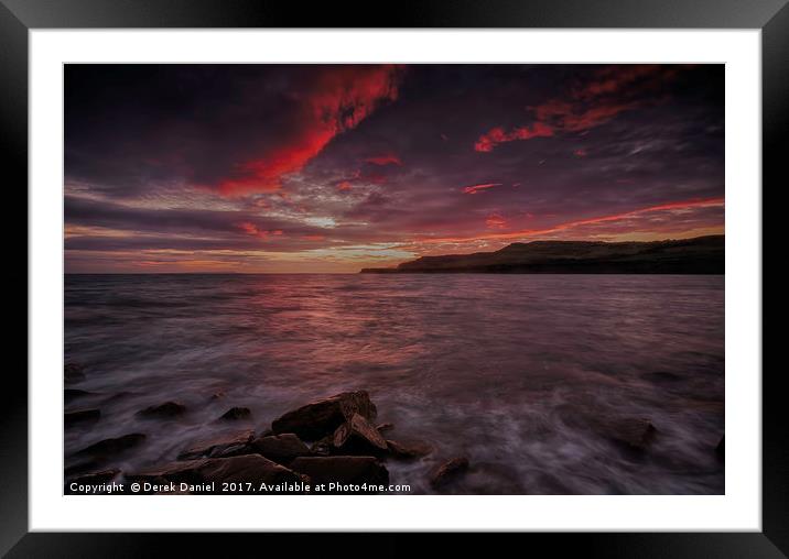 Kimmeridge Bay Sunset, Isle Of Purbeck, Dorset Framed Mounted Print by Derek Daniel