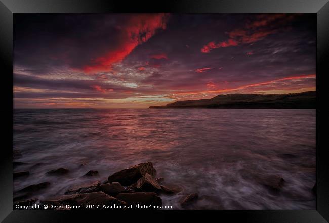 Kimmeridge Bay Sunset, Isle Of Purbeck, Dorset Framed Print by Derek Daniel