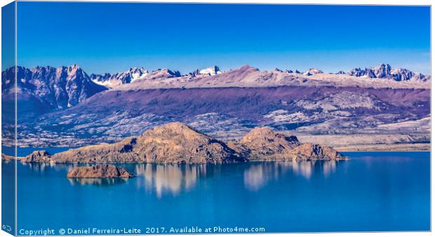 Lake and Mountains Landscape, Patagonia, Chile Canvas Print by Daniel Ferreira-Leite