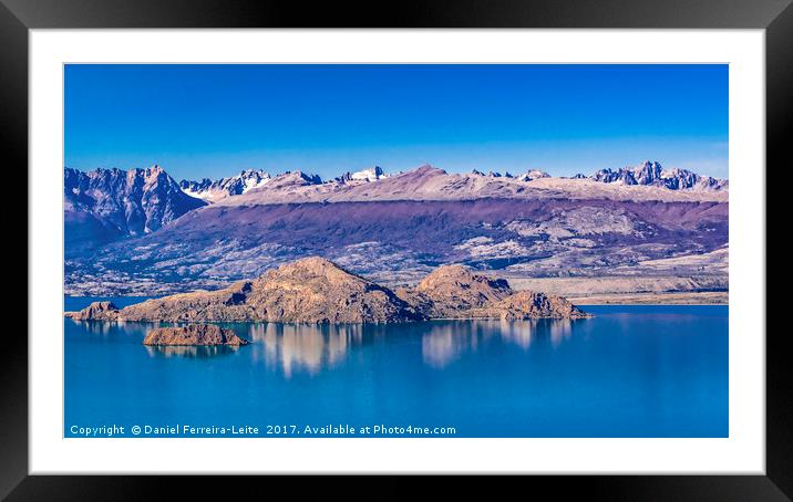 Lake and Mountains Landscape, Patagonia, Chile Framed Mounted Print by Daniel Ferreira-Leite