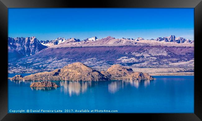 Lake and Mountains Landscape, Patagonia, Chile Framed Print by Daniel Ferreira-Leite