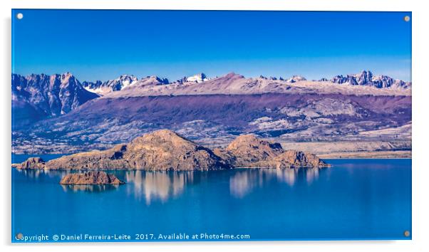 Lake and Mountains Landscape, Patagonia, Chile Acrylic by Daniel Ferreira-Leite