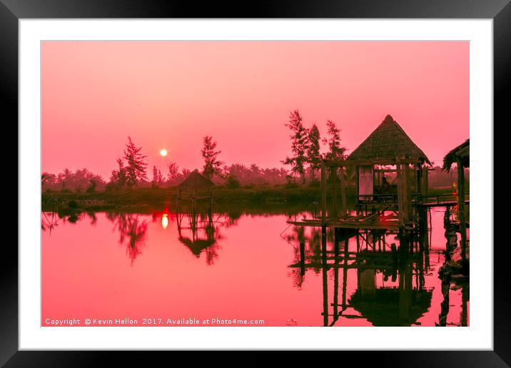 Sunrise over the Hoi An River Framed Mounted Print by Kevin Hellon