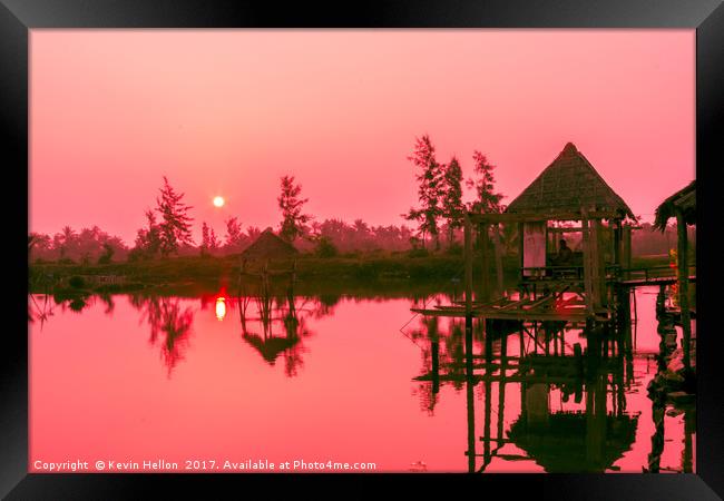 Sunrise over the Hoi An River Framed Print by Kevin Hellon