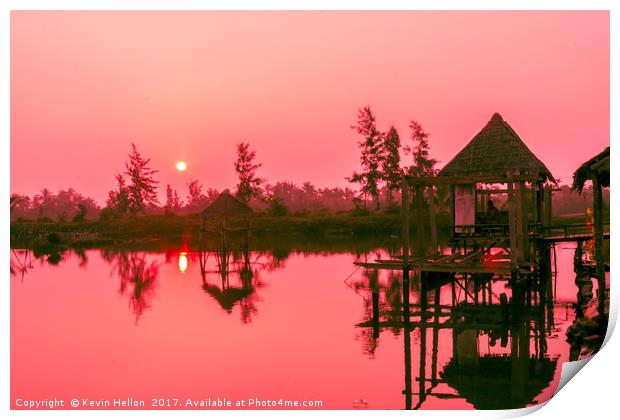 Sunrise over the Hoi An River Print by Kevin Hellon