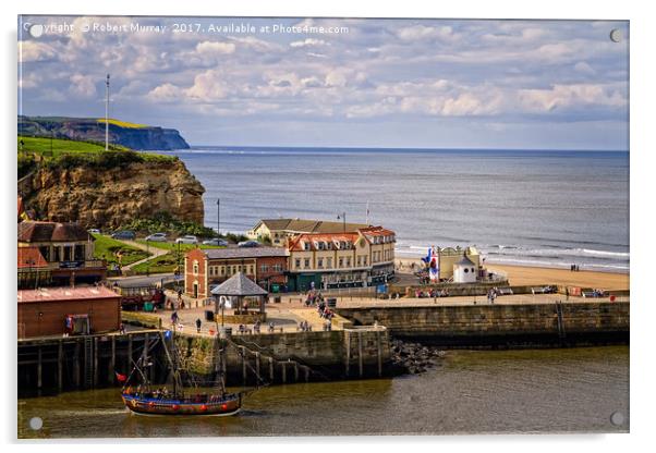Whitby Harbour Acrylic by Robert Murray