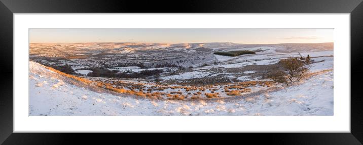 Snowy winter morning in Glossop, Derbyshire Framed Mounted Print by Andrew Kearton