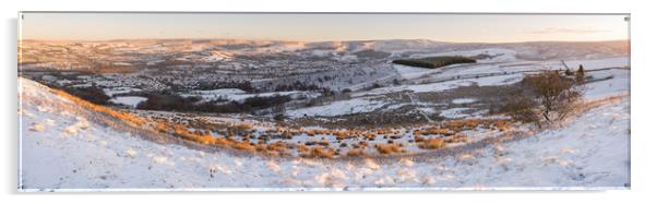 Snowy winter morning in Glossop, Derbyshire Acrylic by Andrew Kearton