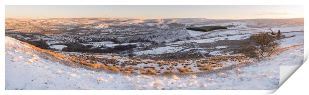 Snowy winter morning in Glossop, Derbyshire Print by Andrew Kearton