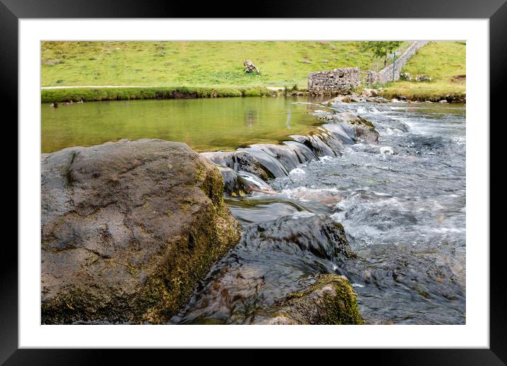 Dovedale waterfall in the Peak District  Framed Mounted Print by Chris Warham