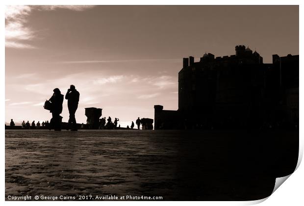 Edinburgh Castle at dusk Print by George Cairns