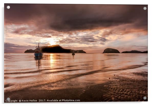 Sunrise at Samsanram Beach Acrylic by Kevin Hellon