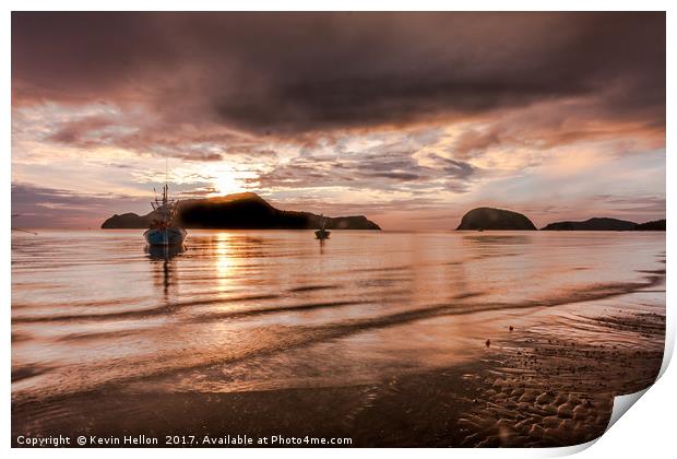 Sunrise at Samsanram Beach Print by Kevin Hellon