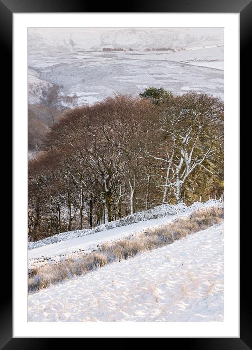 Winter in the hills of the Peak District Framed Mounted Print by Andrew Kearton