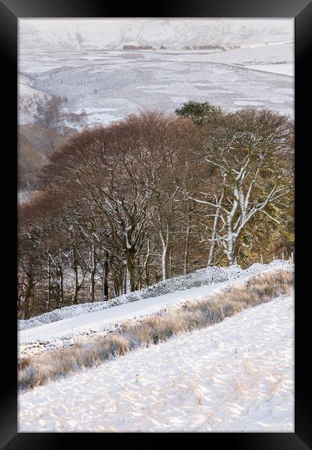 Winter in the hills of the Peak District Framed Print by Andrew Kearton
