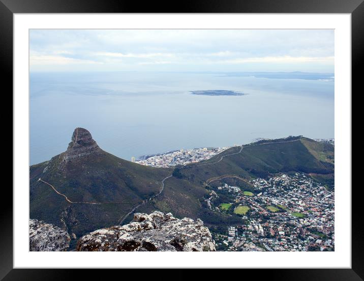 Cape Town from Table Mountain Framed Mounted Print by Hazel Wright