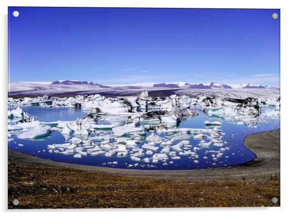 Jökulsárlón glacial lagoon Iceland Acrylic by Tony Bates