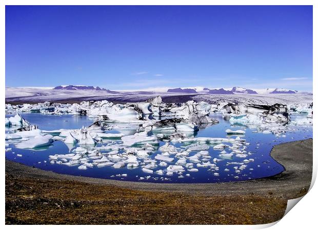 Jökulsárlón glacial lagoon Iceland Print by Tony Bates