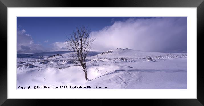 Dartmoor panorama Snow  Scene Framed Mounted Print by Paul F Prestidge