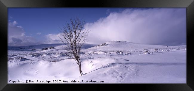 Dartmoor panorama Snow  Scene Framed Print by Paul F Prestidge