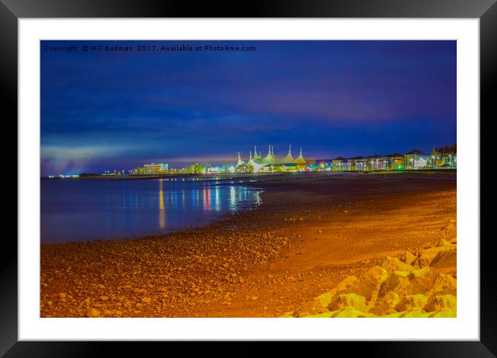 Minehead beach early in the morning Framed Mounted Print by Will Badman