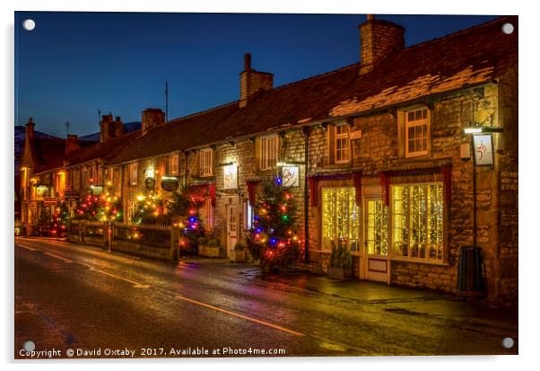 Christmas comes to Castleton Acrylic by David Oxtaby  ARPS