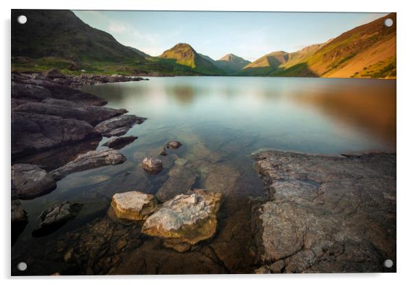 Wast water Cumbria Acrylic by Tony Bates