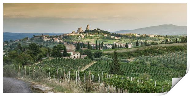 Towers of San Gimignano Print by Neal P