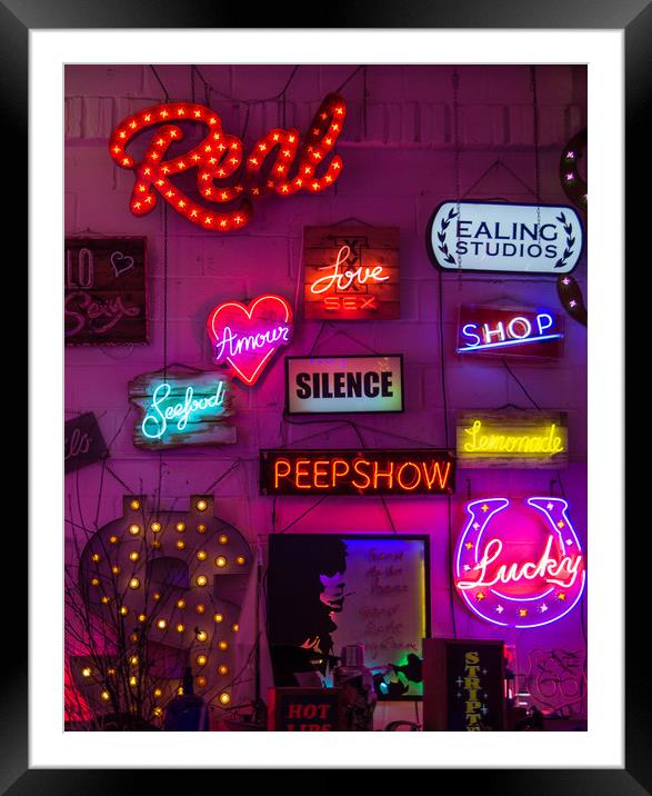 Neon Framed Mounted Print by Neal P