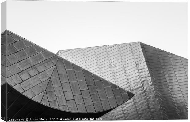 The Lowry shopping centre in monochrome Canvas Print by Jason Wells