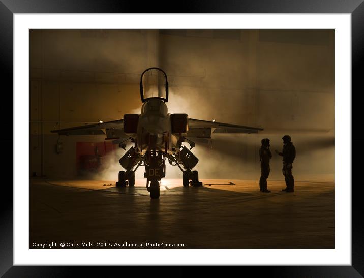 RAF Jaguar + Crew Framed Mounted Print by Chris Mills