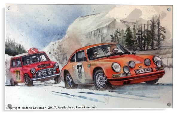Rallye Monte Carlo 1967 Acrylic by John Lowerson