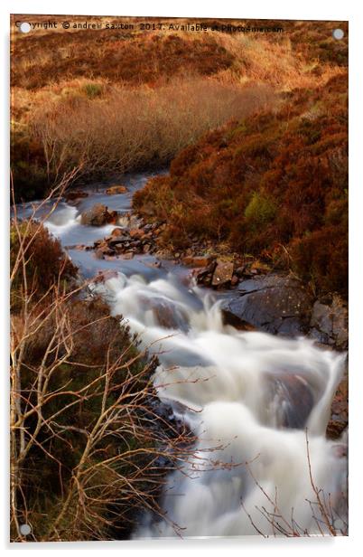 BRAMBLE WATERFALL Acrylic by andrew saxton