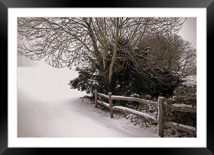 Snow Fence Framed Mounted Print by Karen Martin