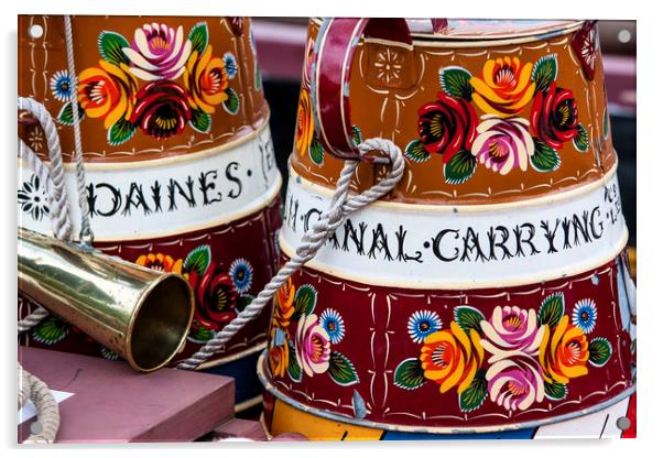 Two traditional narrowboat kettles Acrylic by Tony Bates