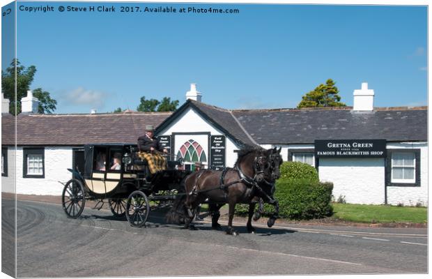 Coach and Horses at Gretna Green Canvas Print by Steve H Clark