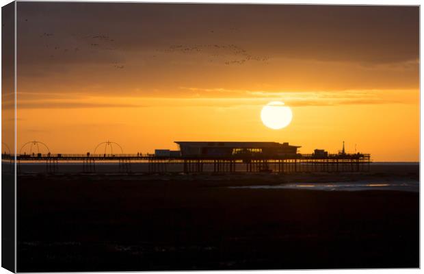 Southport Sunset Canvas Print by Roger Green