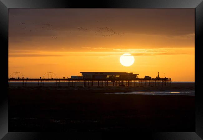 Southport Sunset Framed Print by Roger Green