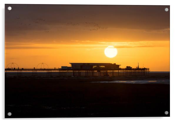 Southport Sunset Acrylic by Roger Green