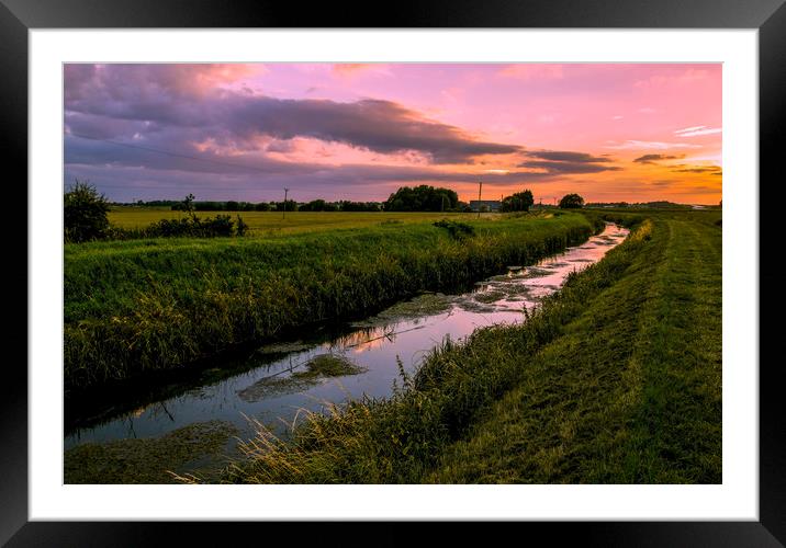 Sunset on the Fens Framed Mounted Print by Kelly Bailey
